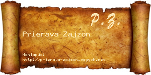 Prierava Zajzon névjegykártya